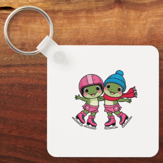 フログスアイススケートで滑る キーホルダー (正面)