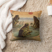 フログスリリパッドムーンイラストレーション クッション (ブランケット)