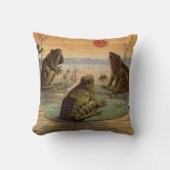 フログスリリパッドムーンイラストレーション クッション (正面)