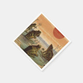 フログスリリパッドムーンイラストレーション スタンダードカクテルナプキン (角)