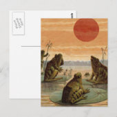 フログスリリパッドムーンイラストレーション ポストカード (正面/裏面)