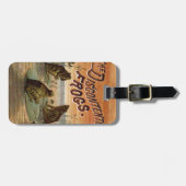 フログスリリパッドムーンイラストレーション ラゲッジタグ (正面横)