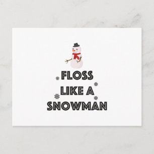 フロスは雪だるまダンスのおもしろいクリスマス ポストカード