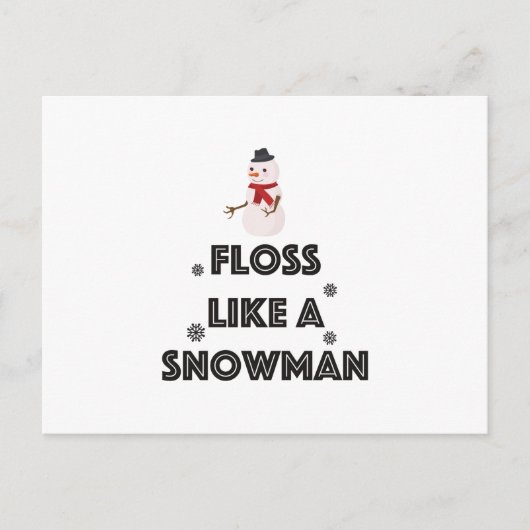 フロスは雪だるまダンスのおもしろいクリスマス ポストカード (正面)