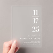 フロスエレガントト結婚モダンス アクリル招待状 (インサイチュ (ポータブル))