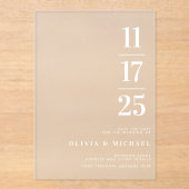 フロスエレガントト結婚モダンス アクリル招待状 (正面)