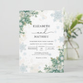 フロスティッドパインの冬の結婚式 招待状 (スタンド正面)