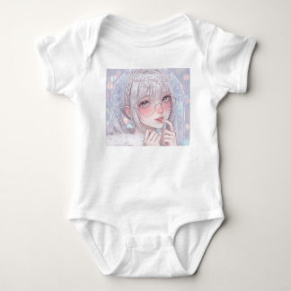 フロスティッド・フェアリーテイル: かわいい冬のプリンセスと雪の結晶 ベビーボディスーツ