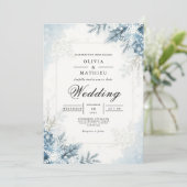 フロスティッド ブルーム 冬の結婚式 招待状 (スタンド正面)