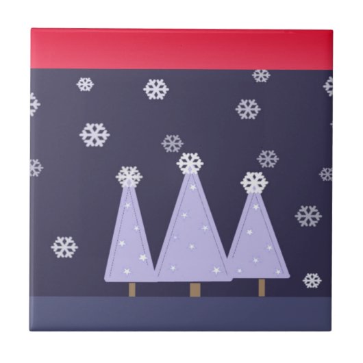 フロスティブルークリスマスツリー タイル (正面)