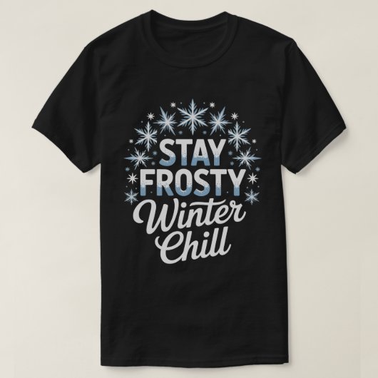 フロスティーな冬の寒さのクリスマスTシャツ Tシャツ (デザイン正面)