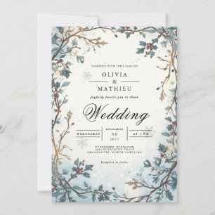フロスティードベリーアーチの冬の結婚式 招待状