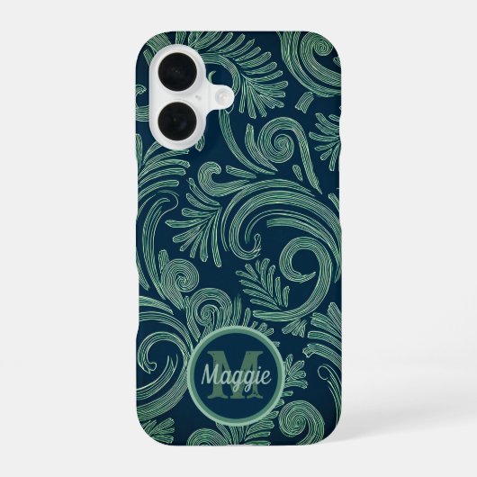 フロスティード・ファーン: 冬の幻想 iPhone 16ケース (裏面)