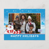 フロスティ・ザ・スノーマン | ハッピーホリデー ファミリーフォト シーズンポストカード (正面)