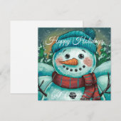 フロスティ・ザ・スノーマン フラット ホリデー カード (正面/裏面)