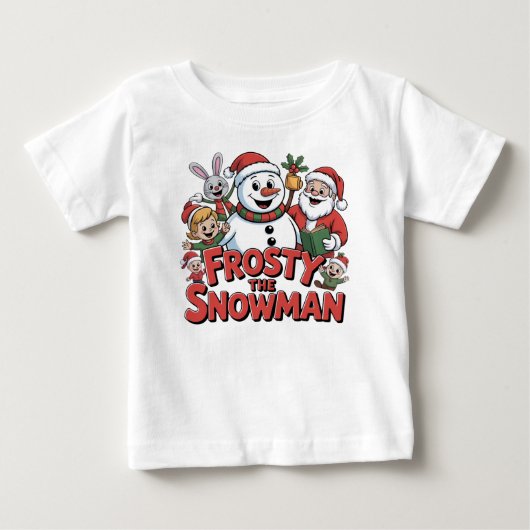 フロスティ・ザ・スノーマンTシャツデザイン ベビーTシャツ (正面)