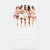 フロステッドアクリル白バチェロレッテウェルカムサイン アクリルサイン (正面)