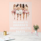 フロステッドアクリル白バチェロレッテウェルカムサイン アクリルサイン (ウェディング)