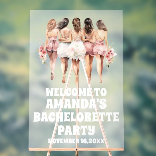 フロステッドアクリル白バチェロレッテウェルカムサイン アクリルサイン (ニュートラル)