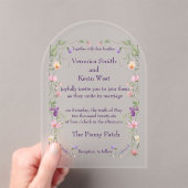 フロステッドアーチワイルドフラワーアクリル結婚式招待状 アクリル招待状 (インサイチュ (ポータブル))