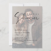 フロステッドエレガントヴェルムオーバーレイ写真ブライダルシャワー 招待状 (正面)