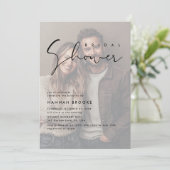 フロステッドエレガントヴェルムオーバーレイ写真ブライダルシャワー 招待状 (スタンド正面)