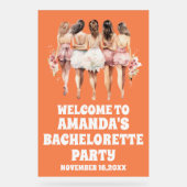 フロステッドオレンジ色のバチェロレッテウェルカムサイン アクリルサイン (正面)