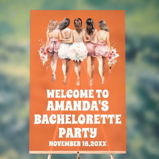 フロステッドオレンジ色のバチェロレッテウェルカムサイン アクリルサイン (ニュートラル)