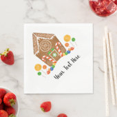 フロステッドキャンディジンガーブレッド数々のハウス – カラーホリデー スタンダードランチョンナプキン (インサイチュ)