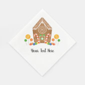 フロステッドキャンディジンガーブレッド数々のハウス – カラーホリデー スタンダードランチョンナプキン (角)