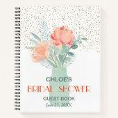 フロステッドグラスメイソンジャーブライダルシャワーゲストハウス ノートブック (正面)