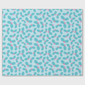 フロステッドターコイズミスタントーピンクベリーブルー ラッピングペーパー (フラット)