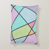 フロステッドパステル抽象芸術ジオメトリックブルーピンク薄紫 アクセントクッション (裏面(縦))