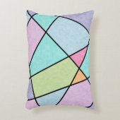 フロステッドパステル抽象芸術ジオメトリックブルーピンク薄紫 アクセントクッション (正面(垂直))