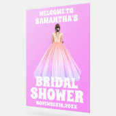 フロステッドパープルアクリルブライダルシャワーウェルカムサイン アクリルサイン (傾斜)