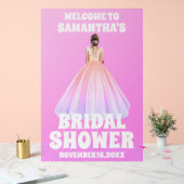 フロステッドパープルアクリルブライダルシャワーウェルカムサイン アクリルサイン (ウェディング)