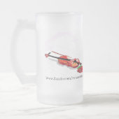 フロステッドビールマグ:バラ付きバイオリン フロストグラスビールジョッキ (左)