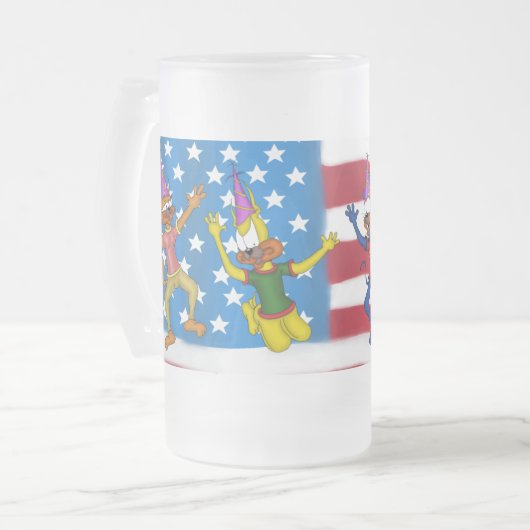 フロステッドビールマグ フロストグラスビールジョッキ (正面左)