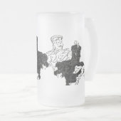 フロステッドビールマグ:体ビルダー フロストグラスビールジョッキ (正面右)