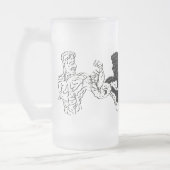 フロステッドビールマグ:体ビルダー フロストグラスビールジョッキ (左)