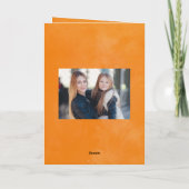 フロステッドピースオレンジウォーターカラーホリデーフォトカード シーズンカード (裏面)