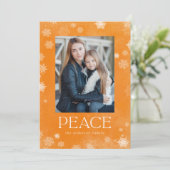 フロステッドピースオレンジウォーターカラーホリデーフォトカード シーズンカード (スタンド正面)