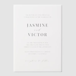 フロステッドフォーマル結婚式招待状フェルムカード ベラム紙招待状