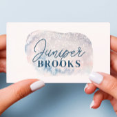 フロステッドブルーグリッターソーシャルメディアQRコード 名刺