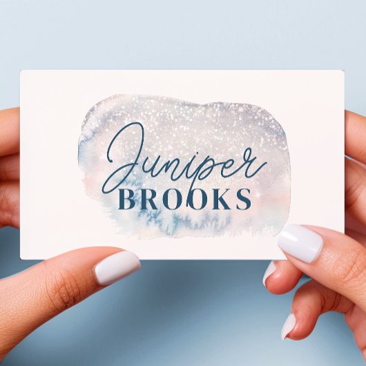 フロステッドブルーグリッターソーシャルメディアQRコード 名刺