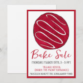 フロステッドレッドベルベットクッキースワップベーキングベイクセール 招待状 (正面/裏面)