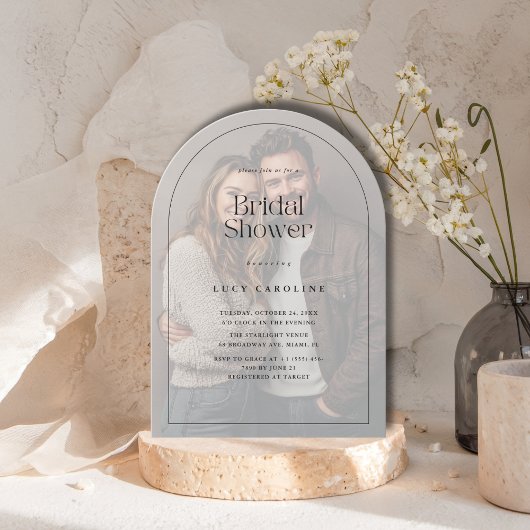 フロステッドヴェルムオーバーレイフォトシンプルブライダルシャワー 招待状