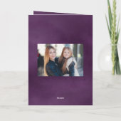 フロステッド平和パープル水色ホリデーフォトカード シーズンカード (裏面)