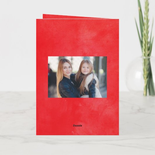 フロステッド平和赤い水の色のホリデーフォトカード シーズンカード (裏面)