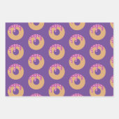 フロステッド滴下ドーナツハートパターン ラッピングペーパーシート (正面3)